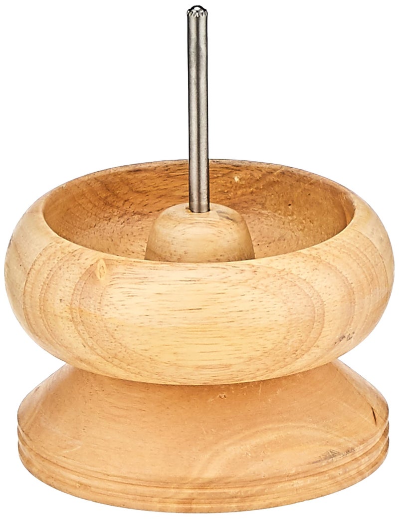 Beadalon Spin N Bead Spinner for Fast Stringing - Ideal for Beaders, Jewelry Makers & Designers - Wood Bowl with Big Eye Needle - Saves Time & Loads Seed Beads Efficiently - Image 1